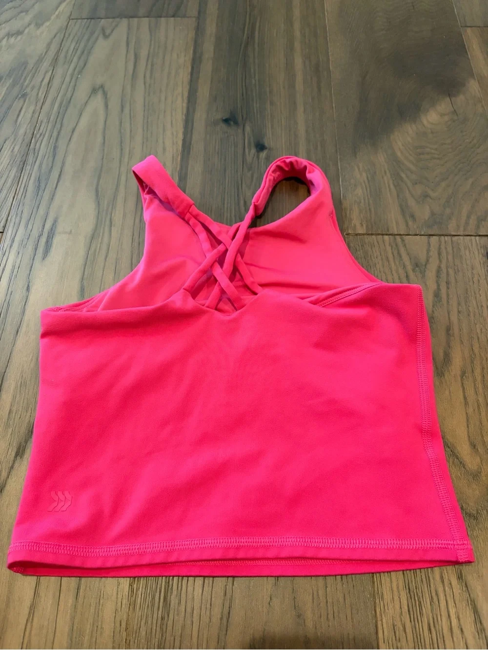 All In Motion Girls Vibrant Pink Strappy Back Cropped Tank Top Size M (8)
